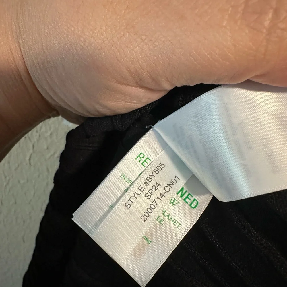 J. Crew Elbow-Sleeve Button Up Sweater Dress 2024 Black Ivory Ribbed Midi M‎